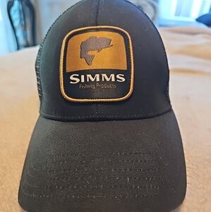 Simms Black and Gold Cap Snap Back